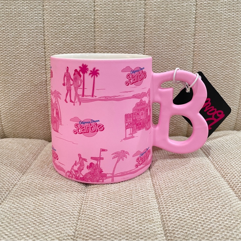 NEW Barbie‎ California Dream Pink Soft Touch Ceramic Mug 21oz B Handle